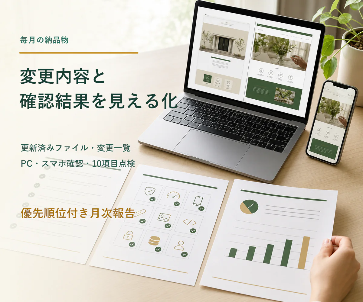 点検と月次報告の納品物